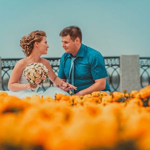 свадебная фотосессия на набережной Волги